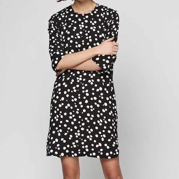 & Other Stories Black Polka Dot Sheath Dress size 6 - Picture 1 of 10